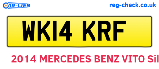 WK14KRF are the vehicle registration plates.