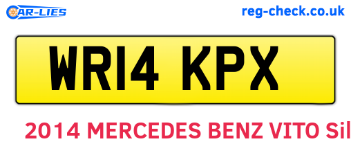 WR14KPX are the vehicle registration plates.