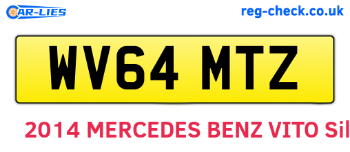 WV64MTZ are the vehicle registration plates.