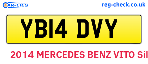 YB14DVY are the vehicle registration plates.
