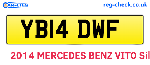 YB14DWF are the vehicle registration plates.