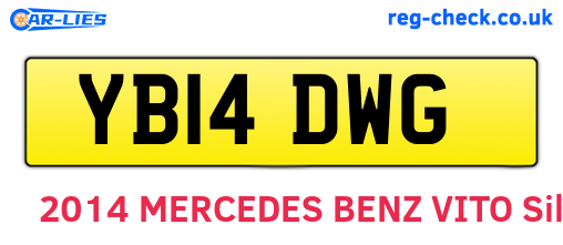 YB14DWG are the vehicle registration plates.