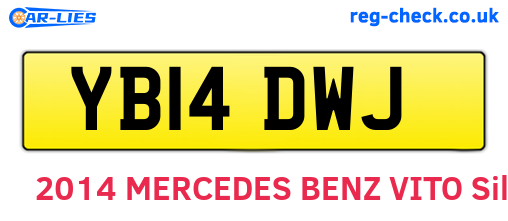YB14DWJ are the vehicle registration plates.