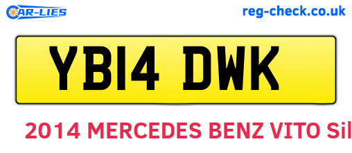 YB14DWK are the vehicle registration plates.