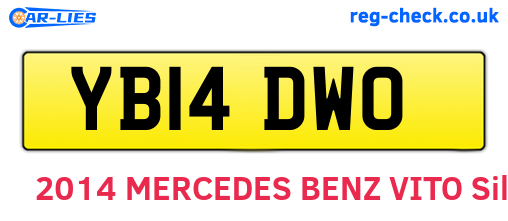 YB14DWO are the vehicle registration plates.