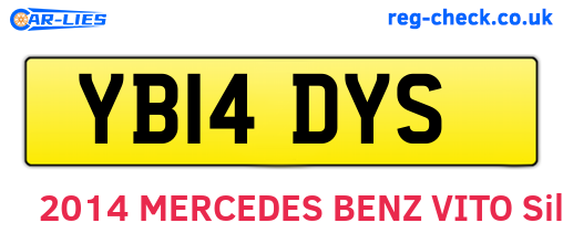 YB14DYS are the vehicle registration plates.