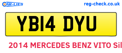 YB14DYU are the vehicle registration plates.