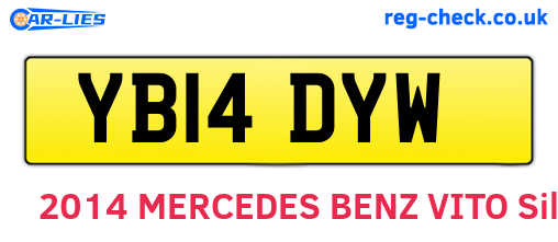 YB14DYW are the vehicle registration plates.