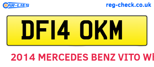 DF14OKM are the vehicle registration plates.