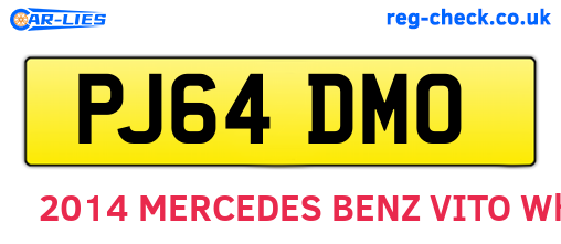PJ64DMO are the vehicle registration plates.