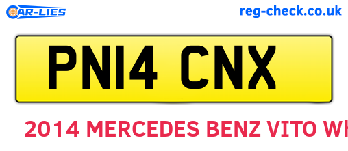 PN14CNX are the vehicle registration plates.
