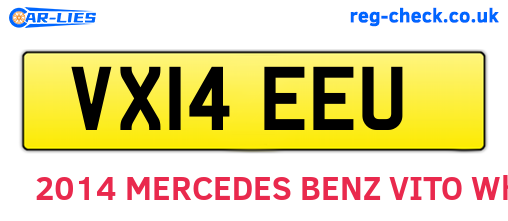 VX14EEU are the vehicle registration plates.
