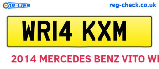 WR14KXM are the vehicle registration plates.