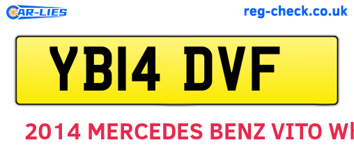 YB14DVF are the vehicle registration plates.