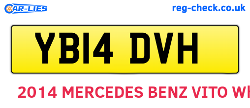 YB14DVH are the vehicle registration plates.