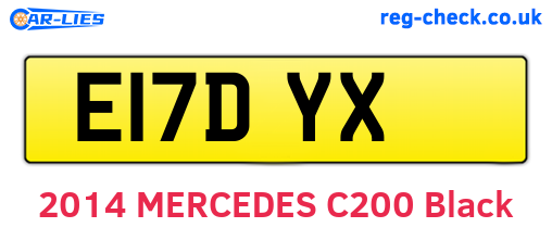 E17DYX are the vehicle registration plates.