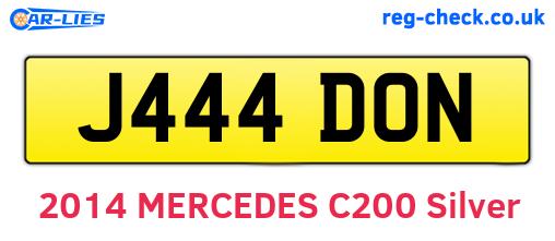 J444DON are the vehicle registration plates.