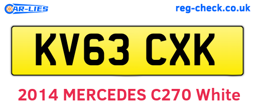 KV63CXK are the vehicle registration plates.