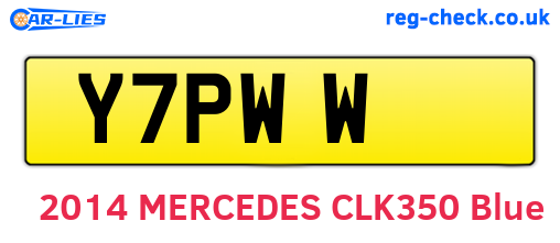 Y7PWW are the vehicle registration plates.