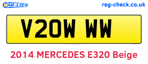 V20WWW are the vehicle registration plates.