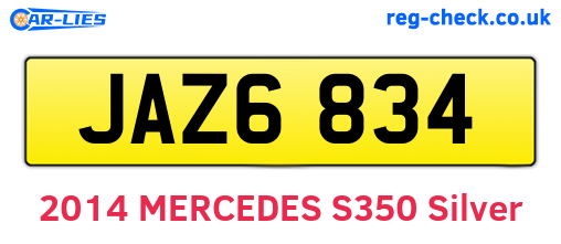 JAZ6834 are the vehicle registration plates.