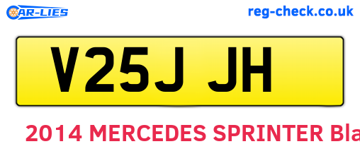 V25JJH are the vehicle registration plates.
