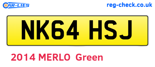 NK64HSJ are the vehicle registration plates.