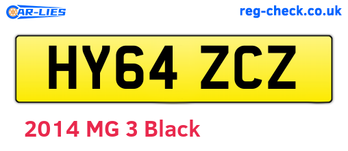 HY64ZCZ are the vehicle registration plates.
