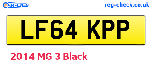LF64KPP are the vehicle registration plates.