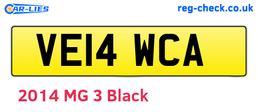 VE14WCA are the vehicle registration plates.