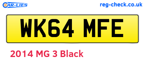 WK64MFE are the vehicle registration plates.