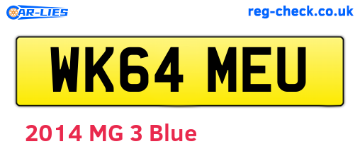 WK64MEU are the vehicle registration plates.