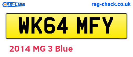 WK64MFY are the vehicle registration plates.