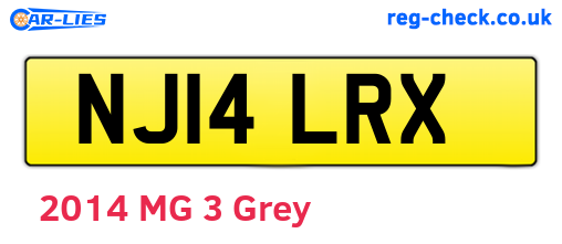 NJ14LRX are the vehicle registration plates.