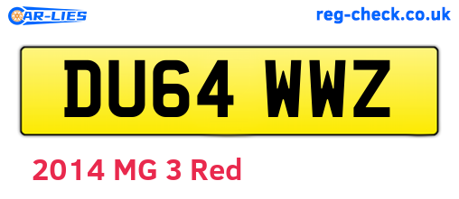 DU64WWZ are the vehicle registration plates.