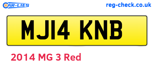 MJ14KNB are the vehicle registration plates.