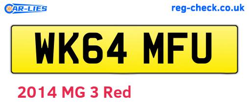 WK64MFU are the vehicle registration plates.