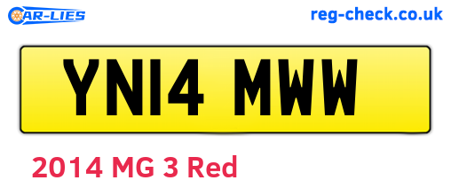 YN14MWW are the vehicle registration plates.
