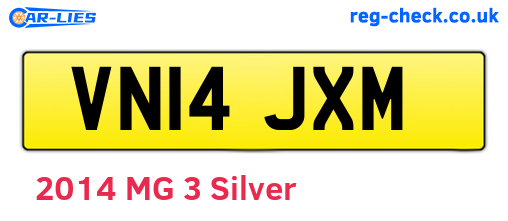 VN14JXM are the vehicle registration plates.