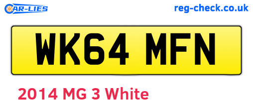 WK64MFN are the vehicle registration plates.