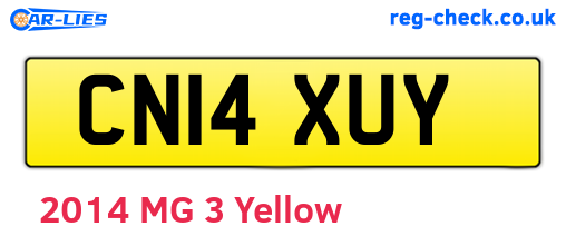 CN14XUY are the vehicle registration plates.