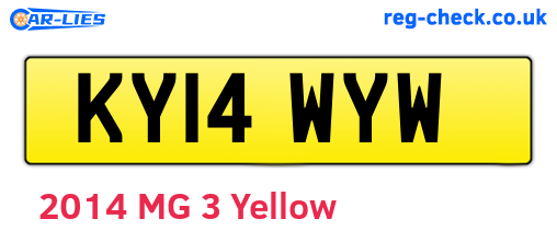 KY14WYW are the vehicle registration plates.