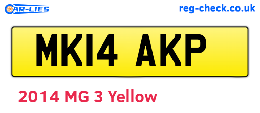 MK14AKP are the vehicle registration plates.