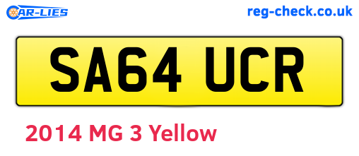 SA64UCR are the vehicle registration plates.