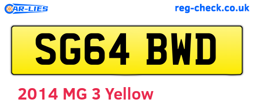 SG64BWD are the vehicle registration plates.