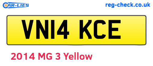VN14KCE are the vehicle registration plates.