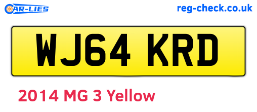 WJ64KRD are the vehicle registration plates.