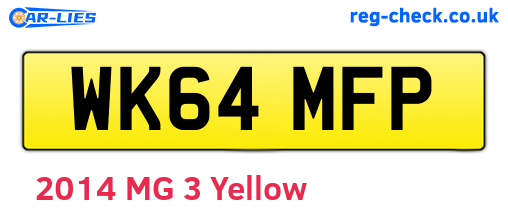 WK64MFP are the vehicle registration plates.