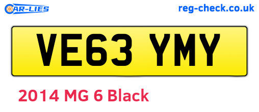 VE63YMY are the vehicle registration plates.