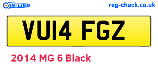 VU14FGZ are the vehicle registration plates.